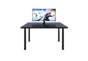 Expedo Gaming Tisch CODE X1, 135x73-76x65, schwarz/schwarze Beine #1601965