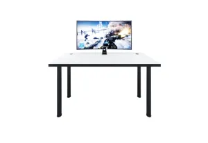 Expedo Gaming Tisch CODE X1, 135x73-76x65, weiß/schwarze Beine #1583203