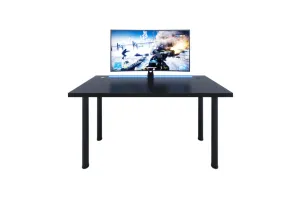 Expedo Gaming Tisch CODE X2 mit LED, 135x73-76x65, schwarz/schwarze Beine + USB HUB #1583207