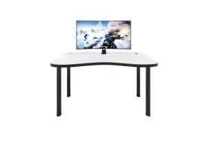 Expedo Gaming Tisch CODE Y1, 135x73-76x65, weiß/schwarze Beine #1585808