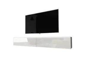 Expedo TV-Tisch MENDES D 180, 180x30x32, weiß/weiß Glanz #1583328