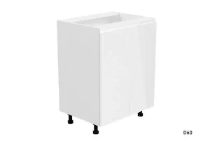 Expedo Zweitüriger Unterküchenschrank YARD D60, 60x82x47, weiß/weiß Glanz