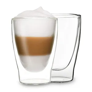 Feelino DUOS doppelwandiges Glas | Thermoglas | 310 ml | Trinkglas | Espressoglas,  Teeglas, Shotglas | für heiße und kalte Getränke | Borosilikatglas| hitze- und  kältebeständig | handgemacht | spülmaschinenfest | Schwebe-Effekt