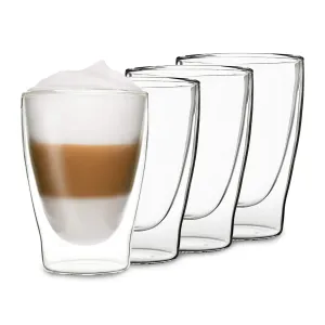 Feelino DUOS doppelwandiges Glas | Thermoglas | 310 ml | Trinkglas | Espressoglas,  Teeglas, Shotglas | für heiße und kalte Getränke | Borosilikatglas| hitze- und  kältebeständig | handgemacht | spülmaschinenfest | Schwebe-Effekt #274738