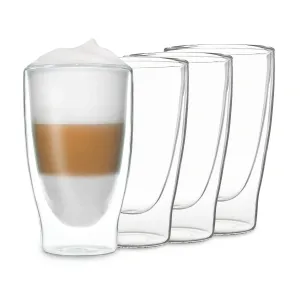 Feelino DUOS doppelwandiges Glas 400 ml Trinkglas Espresso Borosilikatglas