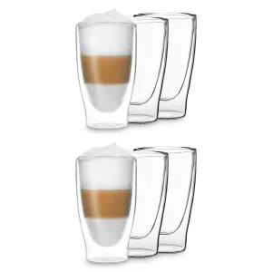 Feelino DUOS doppelwandiges Glas 400 ml Trinkglas Espresso Borosilikatglas