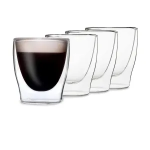 Feelino DUOS doppelwandiges Glas 80 ml Trinkglas Espresso Borosilikatglas