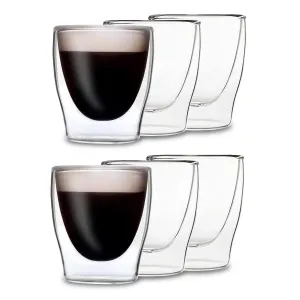 Feelino DUOS doppelwandiges Glas 80 ml Trinkglas Espresso Borosilikatglas