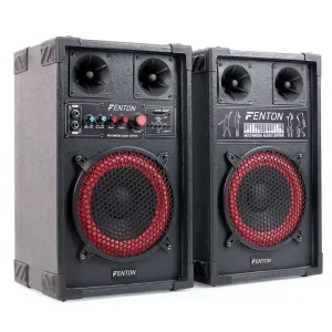 Fenton SPB-8 PA Aktiv Passiv Boxen Set 400W max. 20cm Woofer USB SD MP3