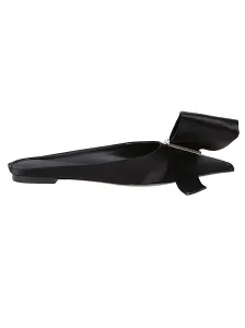 FERRAGAMO - Maxi Bow Leather Slippers #1446677