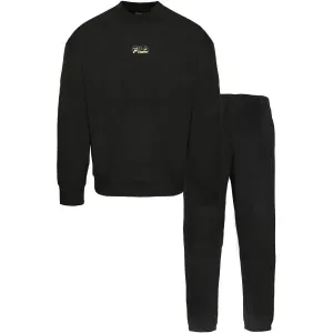 Fila IN BRUSHED COTTON FLEECE Unisex Pyjama, schwarz, größe