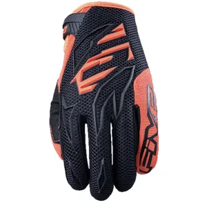 Five MXF3 Kid Gloves Black Orange Größe M