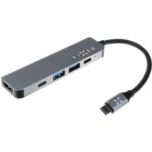 FIXED HUB Mini 5in1 mit USB-C für Laptops und Tablets - grau