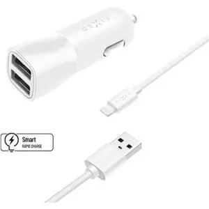 FIXED Smart Rapid Charge 15W mit 2 x USB-Ausgang und USB / Lightning-Kabel - MFI-Zertifizierung - weiß