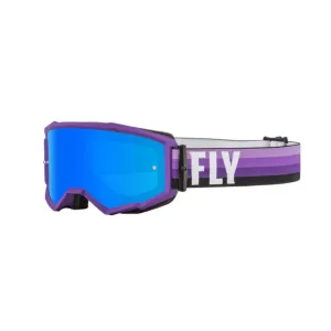 FLY Racing Zone Goggle Purple Black W Sky Blue Mirror Smoke Lens Größe
