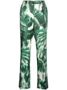 FOR RESTLESS SLEEPERS - Wide-leg Printed Silk Trousers