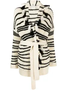 FORTE FORTE - Long Sustainable Wool Intarsia Cardigan #1325118