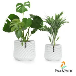 Fox & Fern Heusden Blumentopf 2er-Set Polystone pflanzenfreundlich handgemacht 3D-Optik