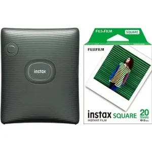 Fujifilm instax SQ Link Green + Fujifilm Instax Square Film 20 Stk. Fotos