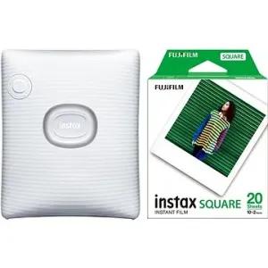 Fujifilm instax SQ Link White + Fujifilm Instax Square Film 20 Stk. Fotos