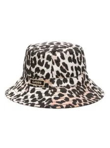 GANNI - Leopard Print Bucket Hat