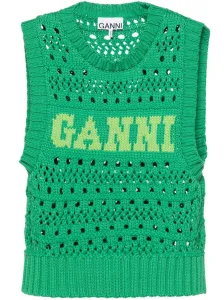GANNI - Logo Cotton Blend Vest