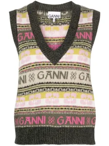 GANNI - Logo Wool Blend Vest #1398992