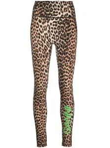 GANNI - Leopard Print Logo Leggings