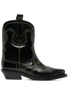 GANNI - Leather Western Boots #1472714