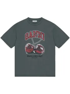GANNI - Cherry Print Cotton T-shirt