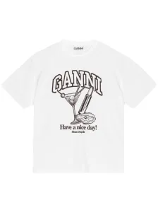 GANNI - Cocktail Print Cotton T-shirt