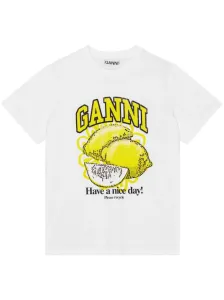 GANNI - Printed Cotton T-shirt #1478344