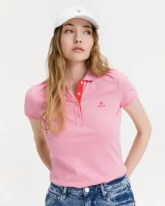 Gant Contrast Collar Polo T-Shirt Rosa #973389