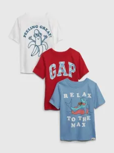 GAP Kinder T‑Shirt 3 pcs Blau Rot Weiß