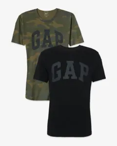 GAP T-Shirt 2 Stk Schwarz Grün