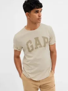 GAP V-BASIC LOGO T Herrenshirt, beige, größe