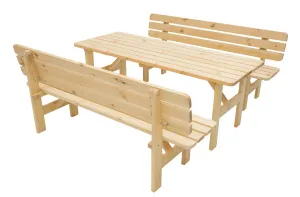 Sitzgruppe aus Kiefernholz 1+2, Holzdicke 30 mm (verschiedene Länge) 150 cm