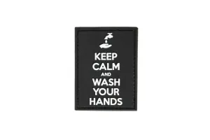 GFC Taktischer Keep Calm and Wash Your Hands Patch schwarz, 7,5x5,5cm