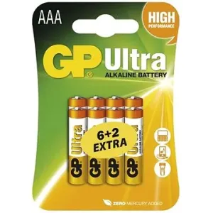 GP Ultra Alkaline Batterien LR03 (AAA) 6 +2 Stück im Blister