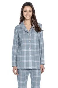 Damenpyjama aus Flanell ISSA Hellblau / Light blue XL