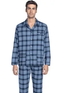 Herren Pyjamas aus Flanell LORENZO L Blau / Blue