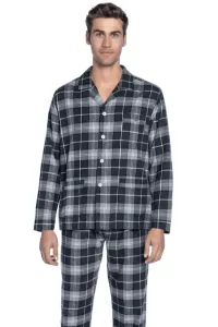 Herren Pyjamas aus Flanell SAMUEL 4XL Dunkelgrau / Dark grey
