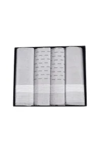 Herrentaschentücher CHARON aus 100% Baumwolle, 4 Stk. Set (3 St., 30x30 cm) Grau / Grey In Geschenkbox 4 St.,Herrentaschentücher CHARON aus 100% Baumw #1483230