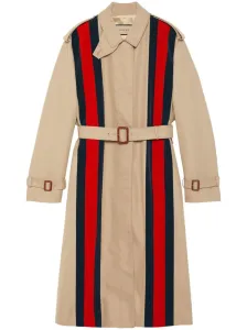 GUCCI - Web Detail Cotton Trench Coat #1517917