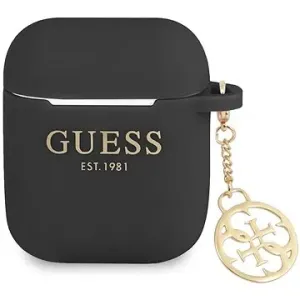 Guess 4G Charms Silikoncover für Apple Airpods 1/2 Black