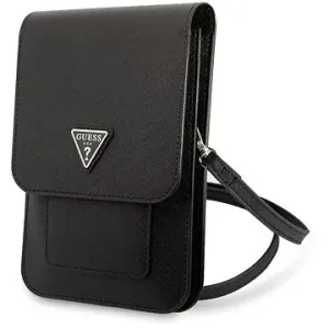 Guess PU Saffiano Triangle Logo Phone Bag Black
