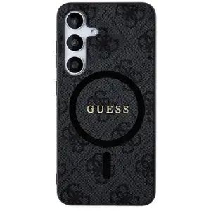 Guess PU Leather 4G Colored Ring MagSafe Backcover für das Samsung Galaxy S24 + Black