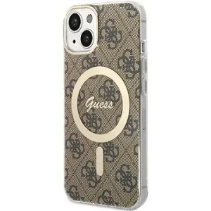 Guess 4G IML MagSafe kompatibles Back Cover für iPhone 13 Brown