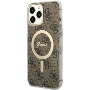 Guess 4G IML MagSafe kompatibles Back Cover für iPhone 13 Pro Max Brown