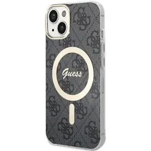 Guess 4G IML MagSafe kompatibles Back Cover für iPhone 13 schwarz
